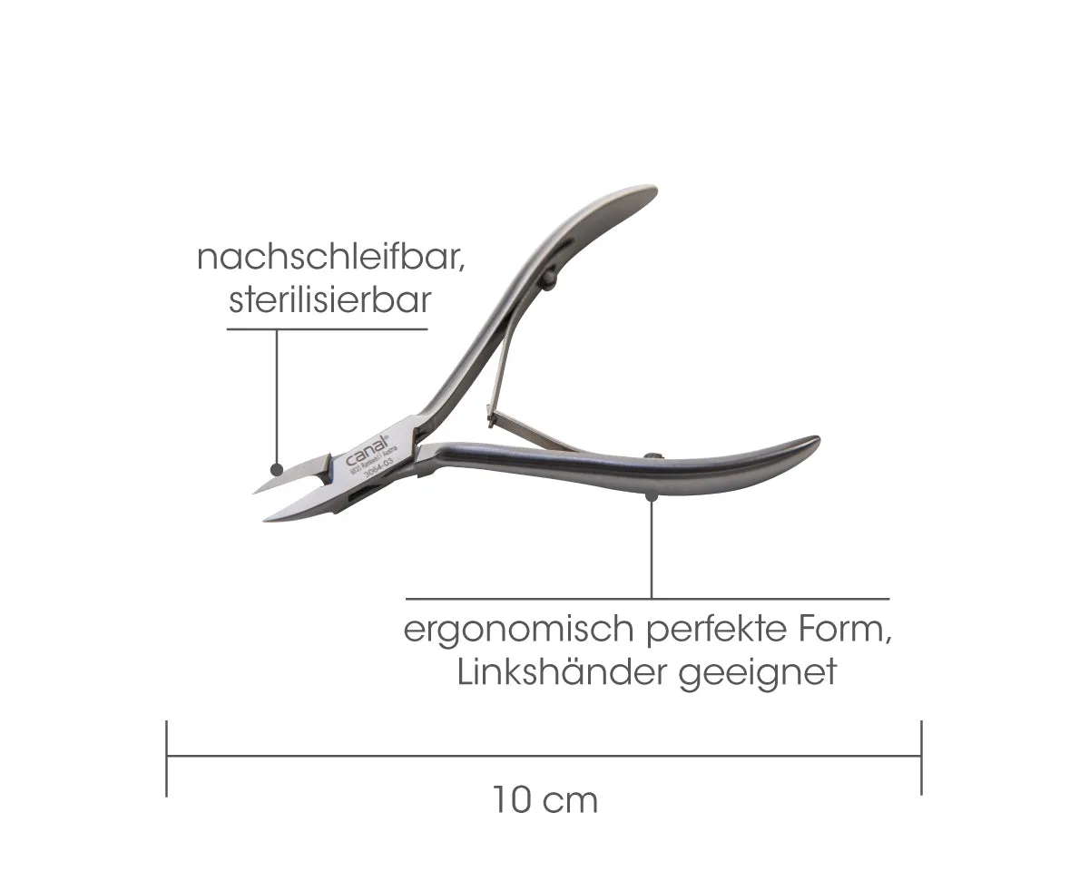 Canal Eckenzange Edelstahl flache Spitze 13 cm