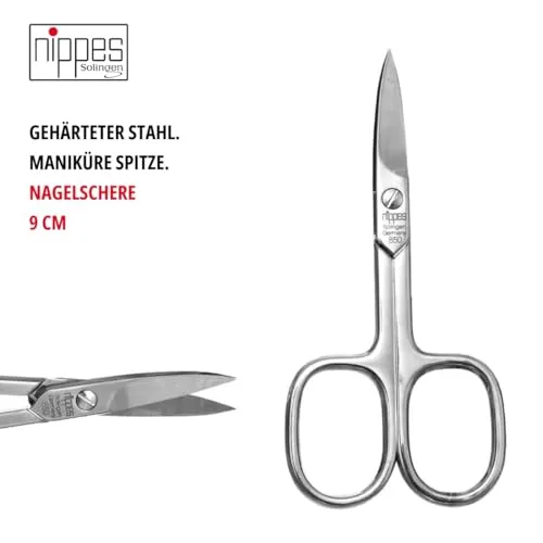 Nippes Solingen Nagelschere gebogen 9 cm Maniküre