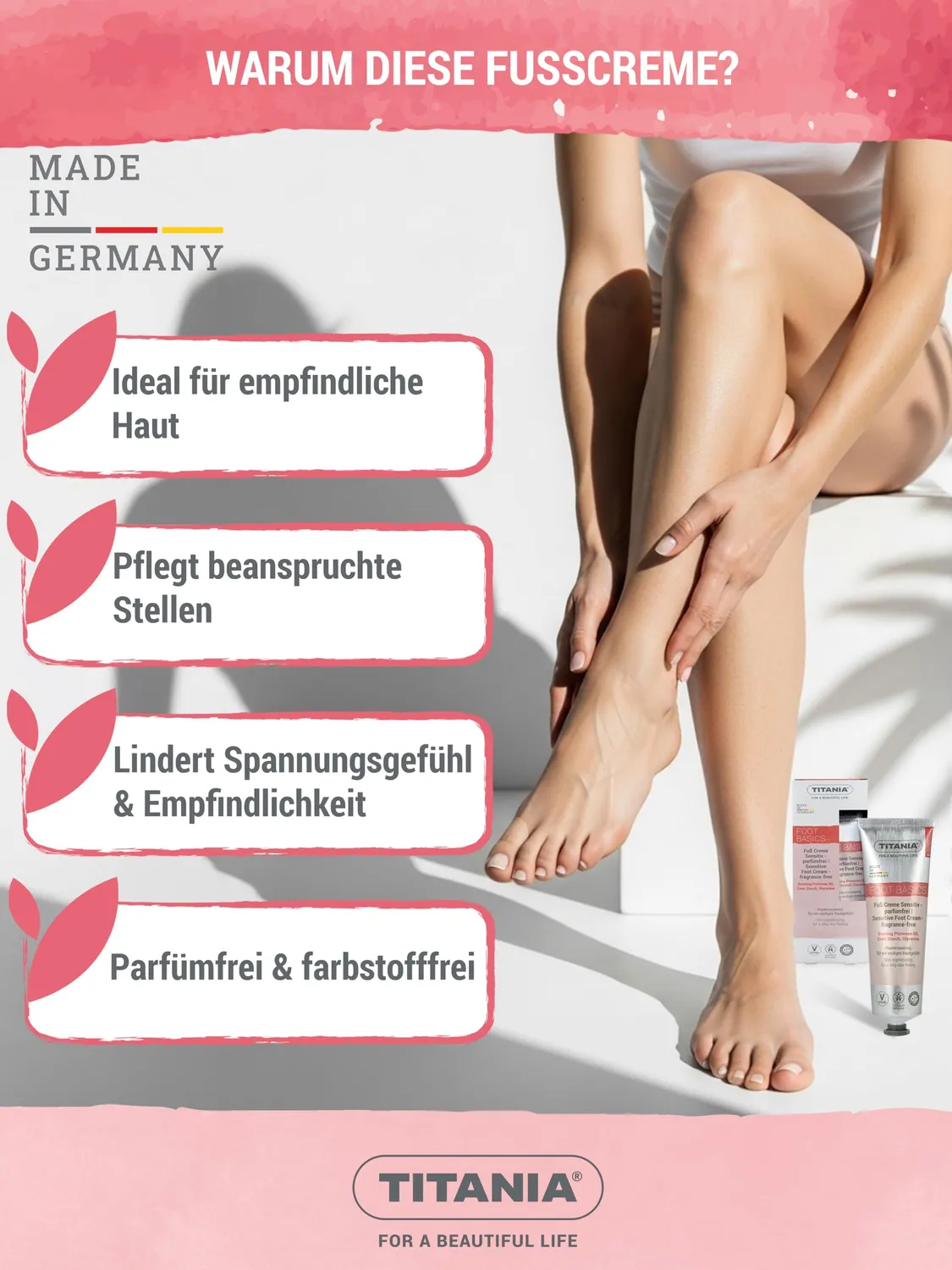 Titania Sensitiv Fußcreme 100 ml parfümfrei vegan