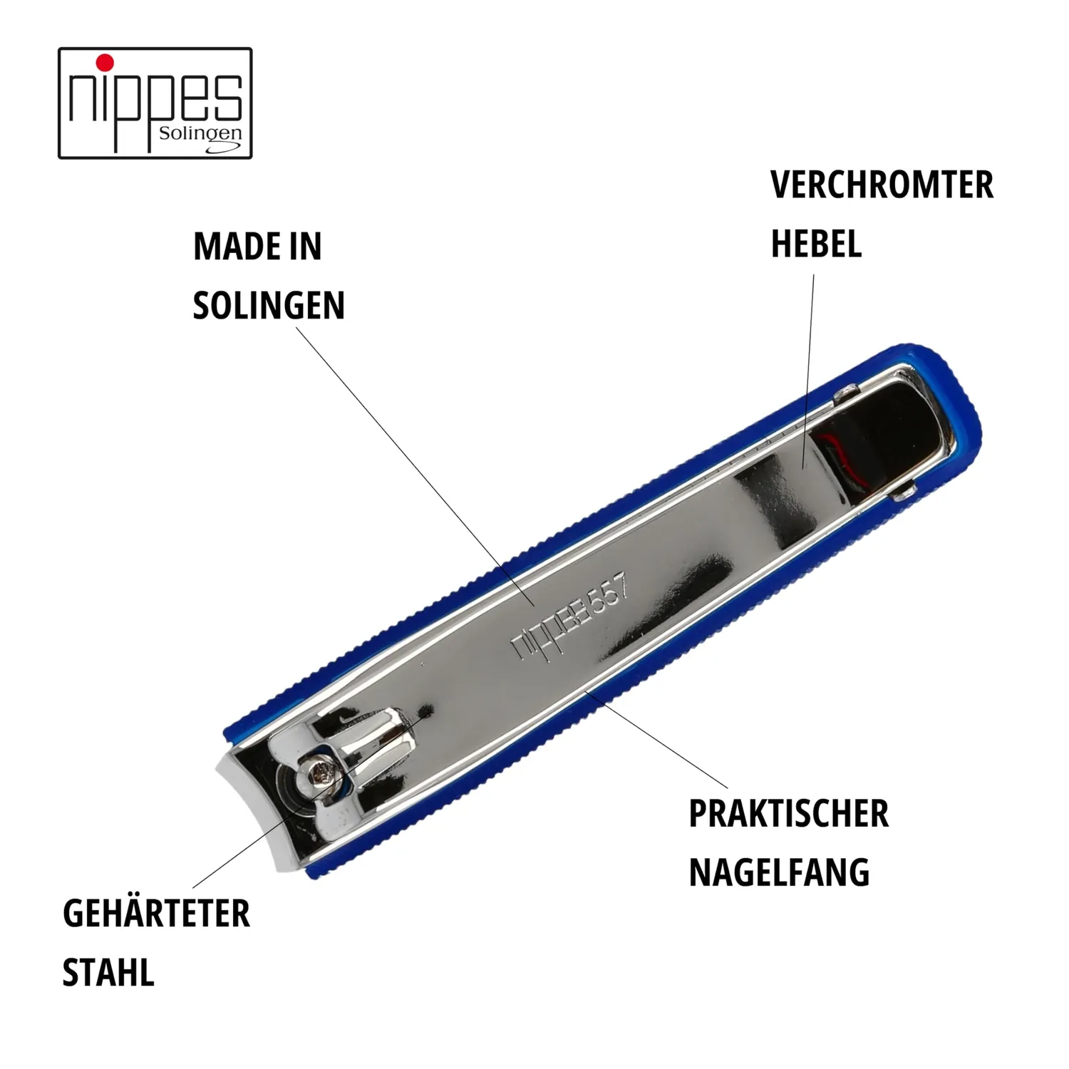 Nippes Solingen Fußnagelknipser 8 cm Dunkelblau Fang