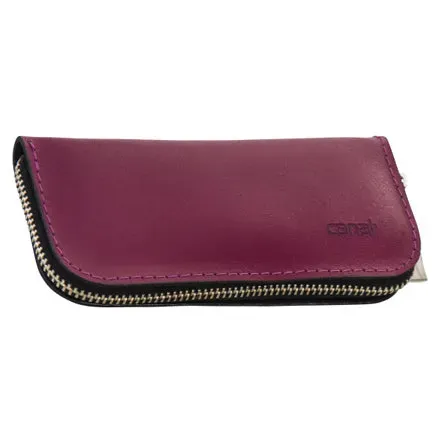 Canal Instrumente Leder-Maniküre-Etui leer Beere 3-teilig
