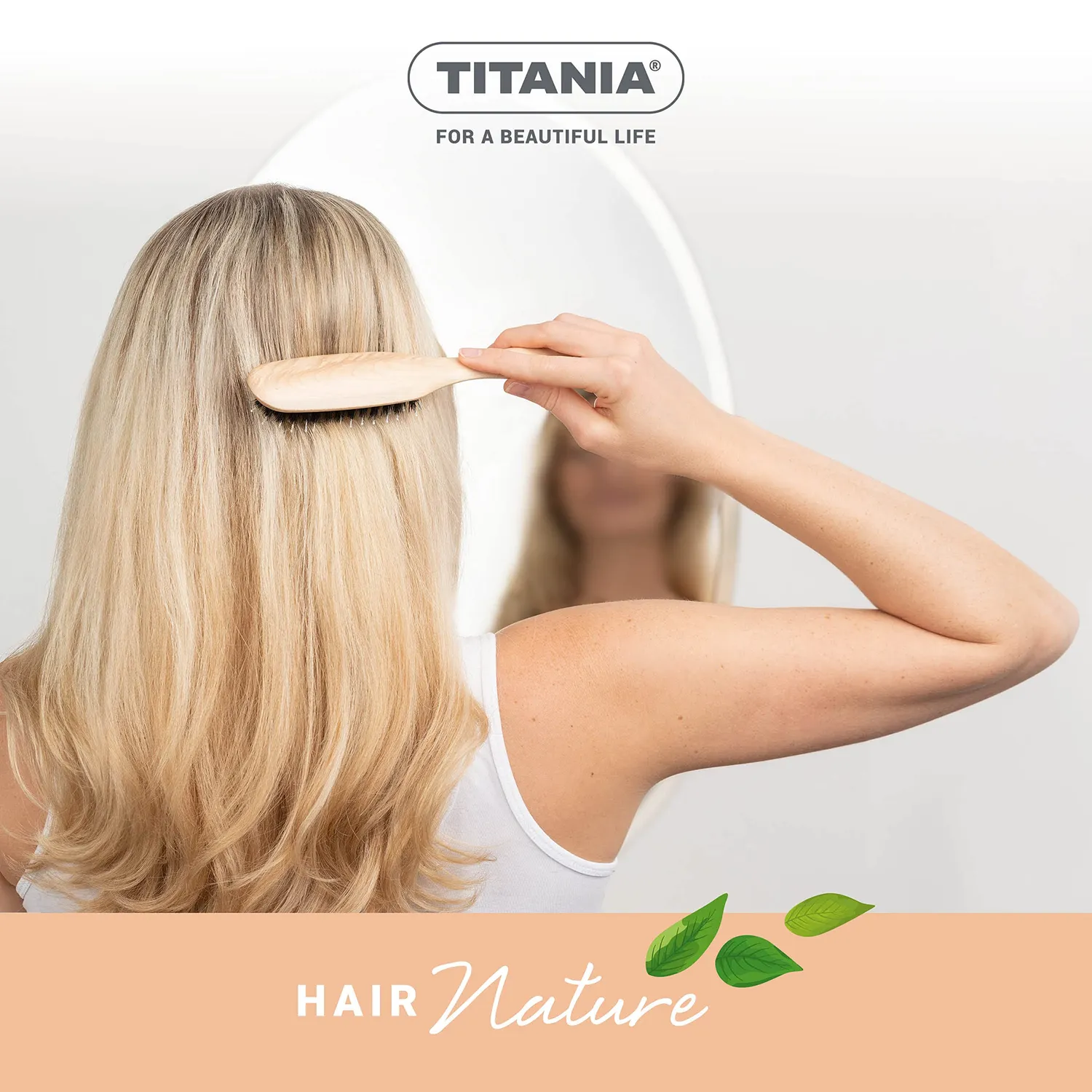 Titania Hair Nature Haarbürste Ahorn klein Wildschweinborsten