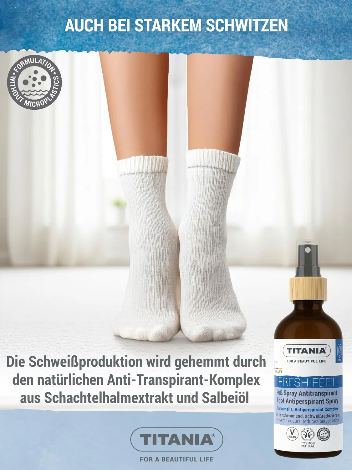 Titania Fußspray Antitranspirant 100 ml ohne Alkohol
