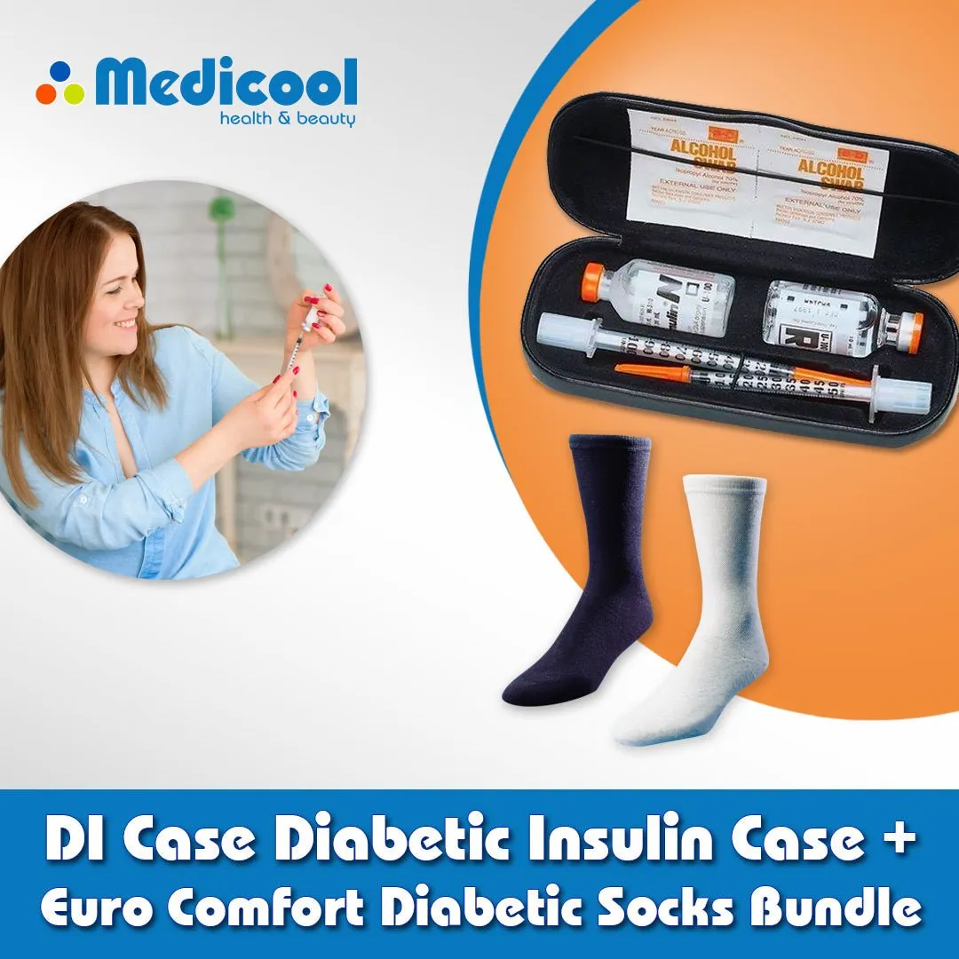 Medicool D.I. Case Etui Schwarz + Euro Comfort Socken L Diabetiker