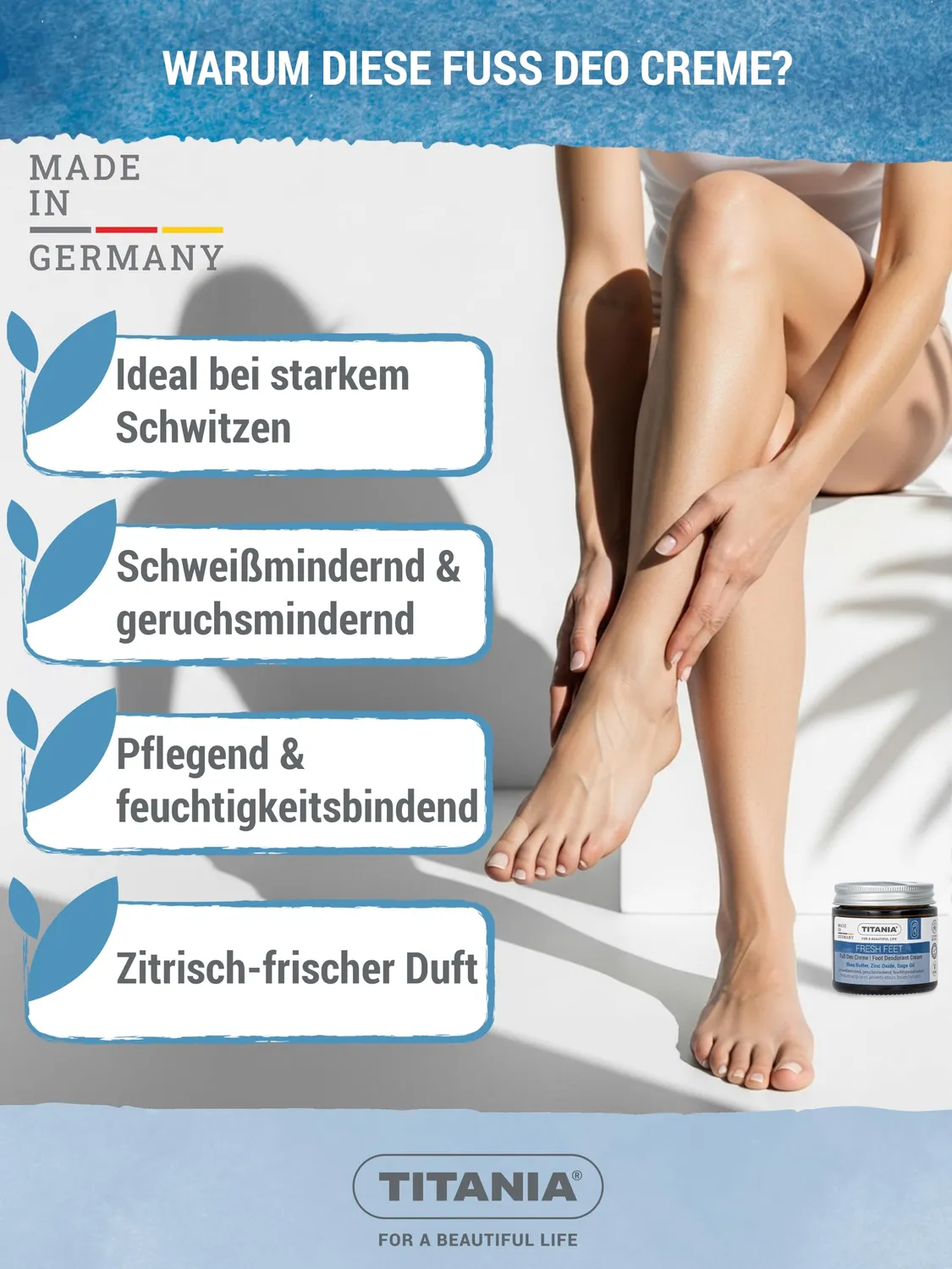Titania Foot Fuß Deo Creme Citrus 40 ml vegan