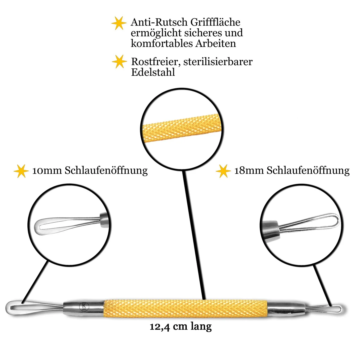 K-Pro Profi Nasen Mitesserentferner Gold Edelstahl