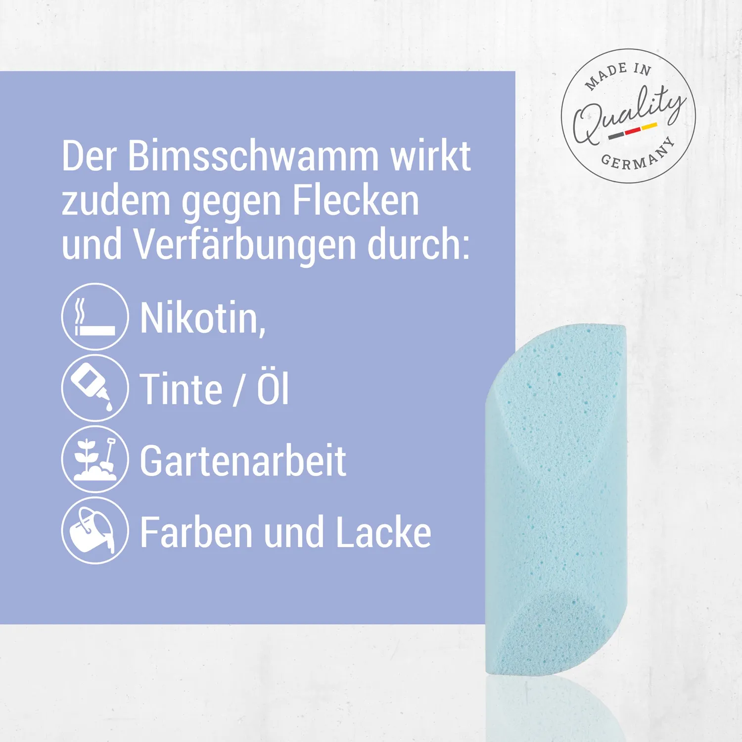 Titania Bimsschwamm antibakteriell blau 21g