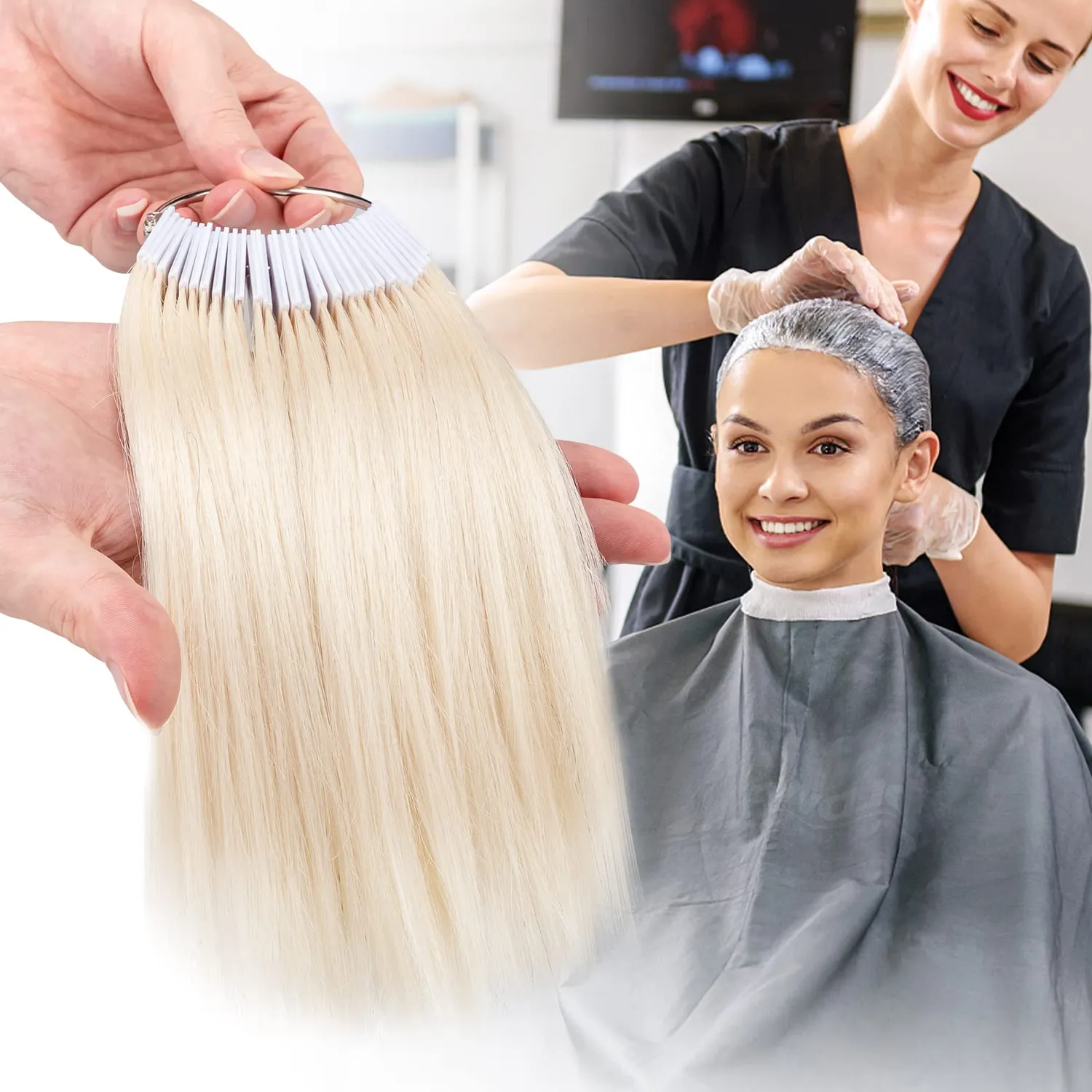 Noverlife Echthaar Farbtest Ring 30 Stück Naturhaar