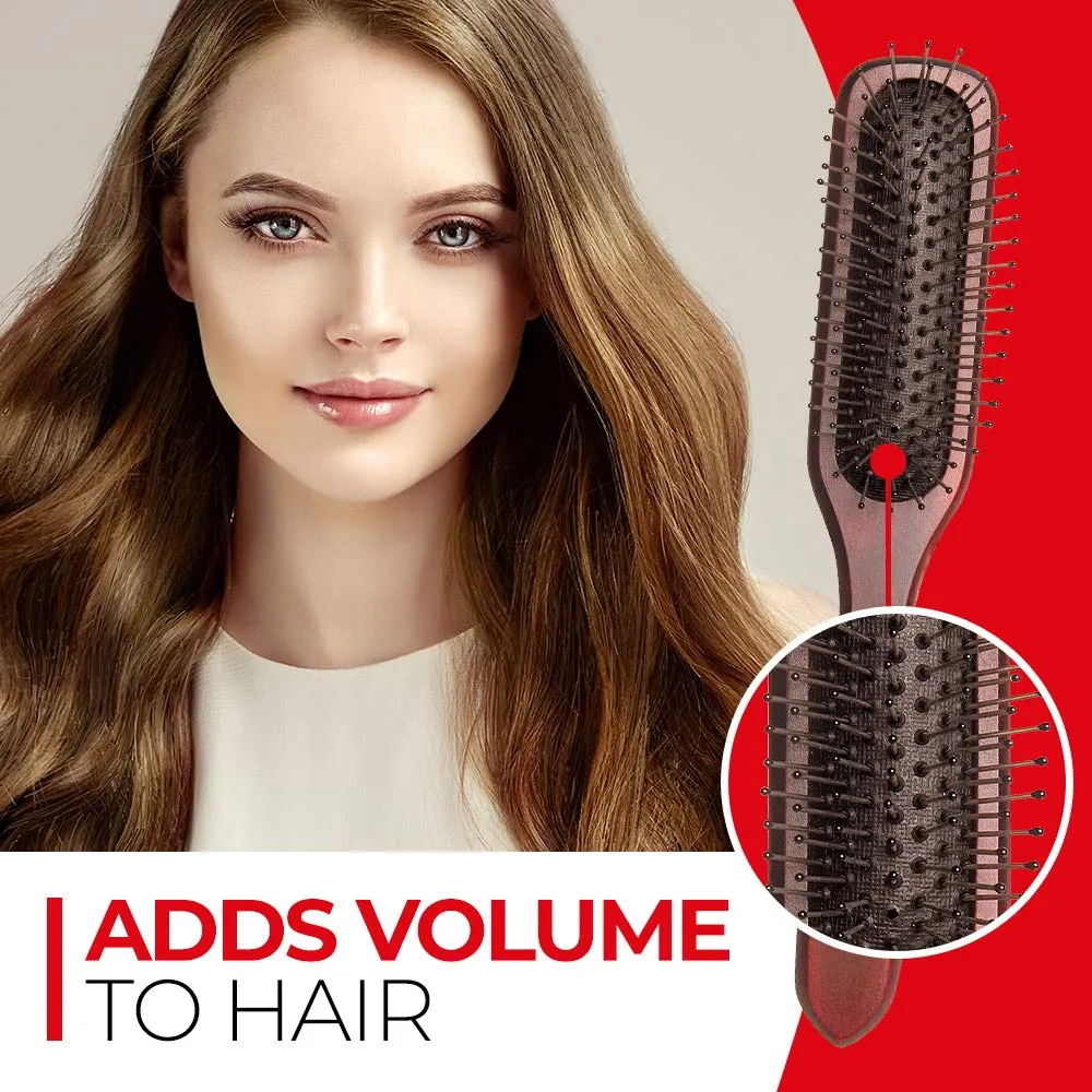 Titania Hair Massagebürste oval groß Holz braun