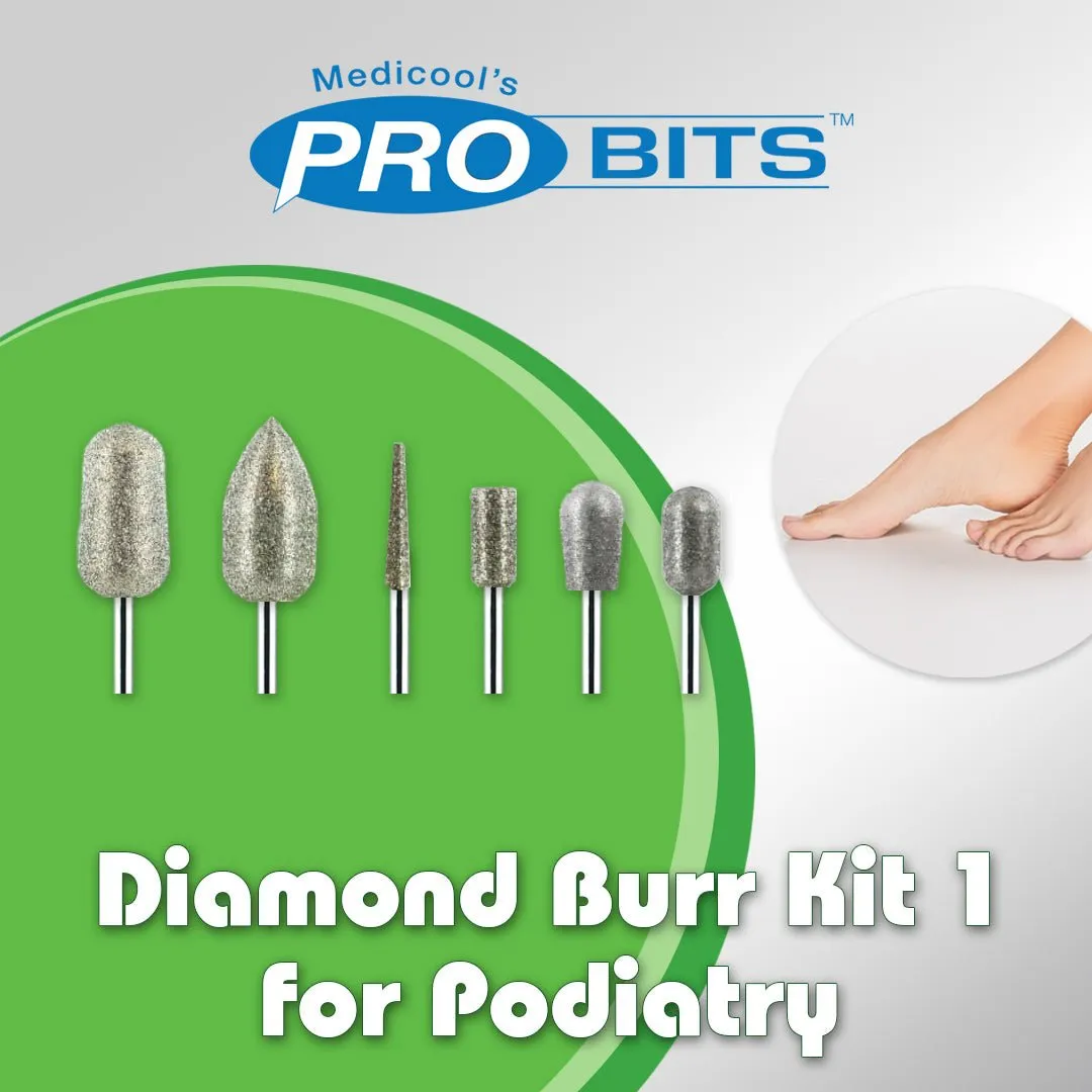 Medicool Pro Bits Diamant Fräser-Set Kit 1 Podologie 6tlg