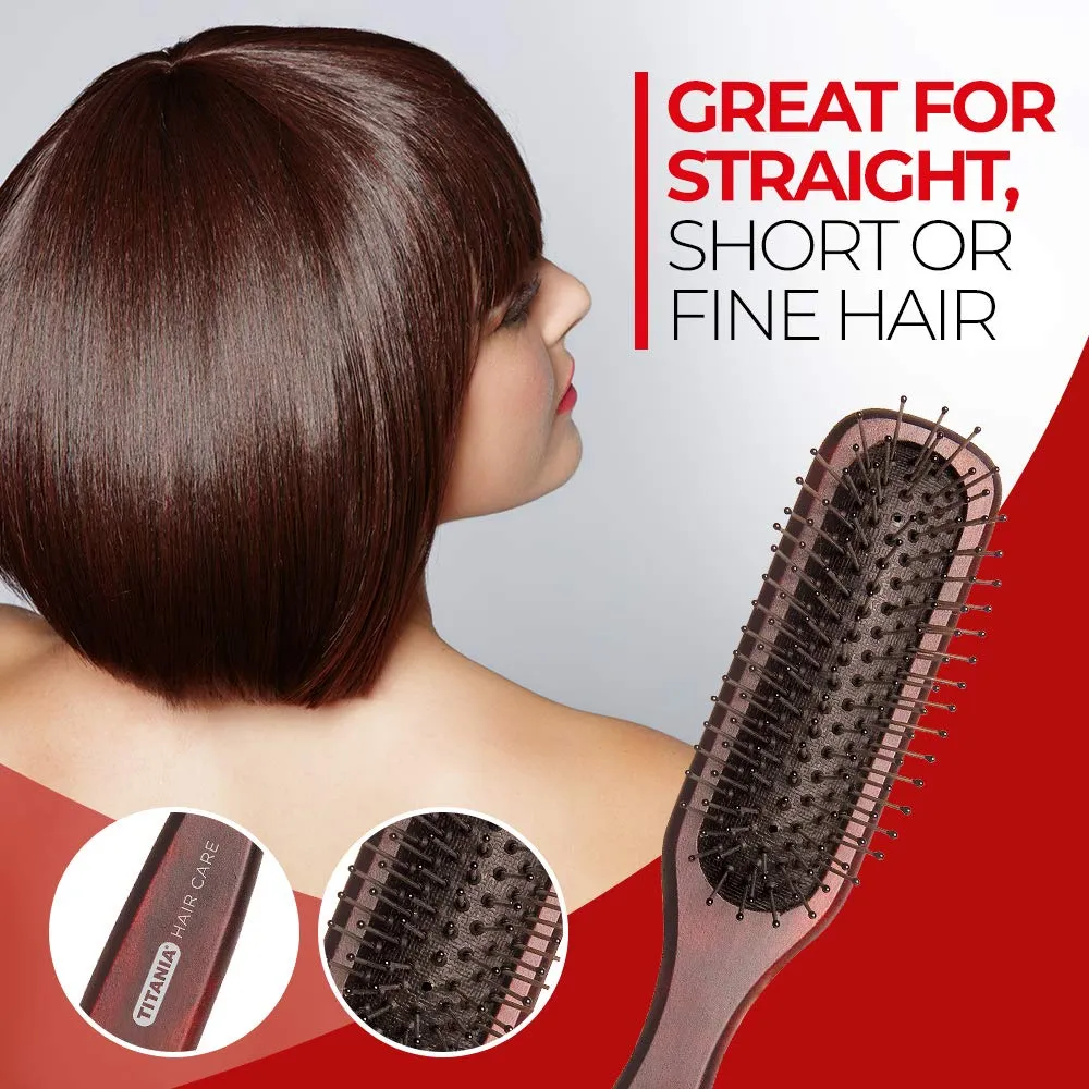 Titania Hair Massagebürste oval groß Holz braun